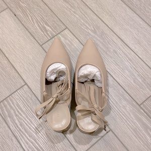 Nude slingback mid heel